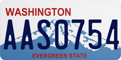 WA license plate AAS0754