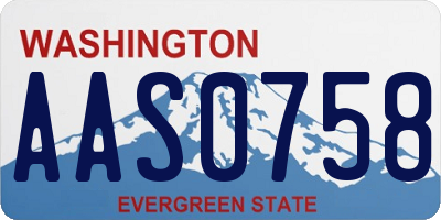 WA license plate AAS0758