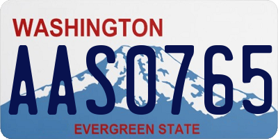 WA license plate AAS0765