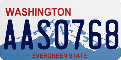 WA license plate AAS0768