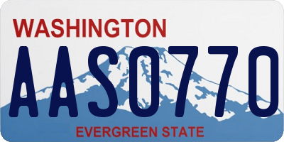 WA license plate AAS0770