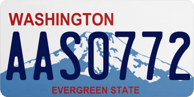 WA license plate AAS0772