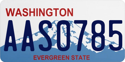 WA license plate AAS0785
