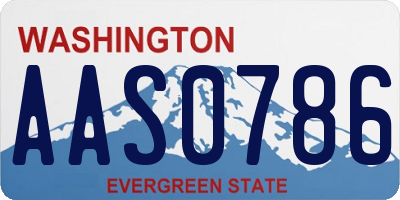 WA license plate AAS0786