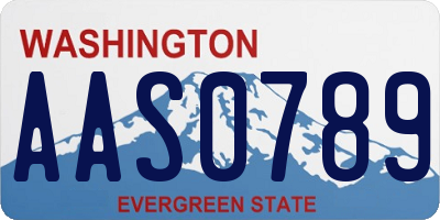 WA license plate AAS0789