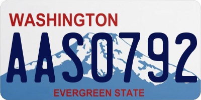 WA license plate AAS0792