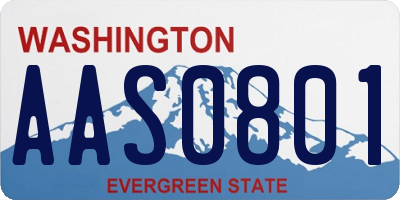 WA license plate AAS0801