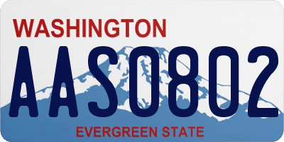WA license plate AAS0802