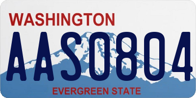 WA license plate AAS0804