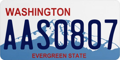 WA license plate AAS0807