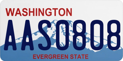 WA license plate AAS0808