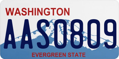 WA license plate AAS0809