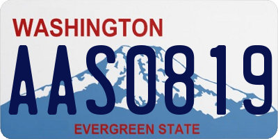 WA license plate AAS0819