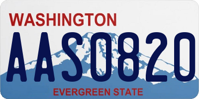 WA license plate AAS0820