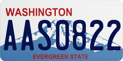 WA license plate AAS0822