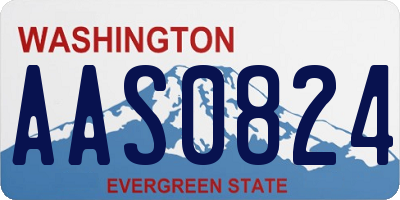 WA license plate AAS0824