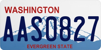 WA license plate AAS0827
