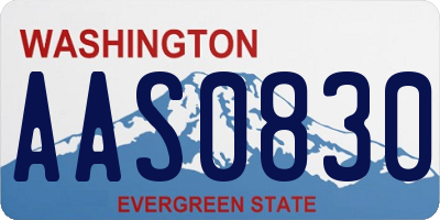 WA license plate AAS0830