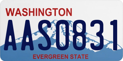 WA license plate AAS0831