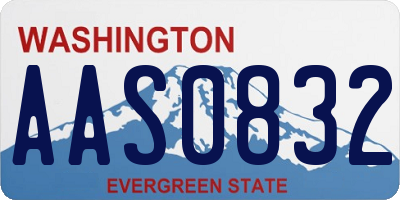 WA license plate AAS0832