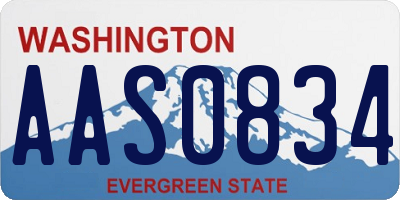WA license plate AAS0834