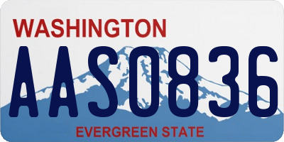 WA license plate AAS0836