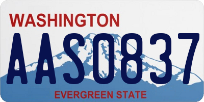 WA license plate AAS0837