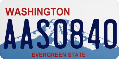 WA license plate AAS0840