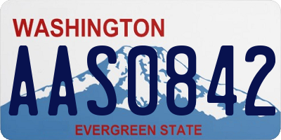 WA license plate AAS0842