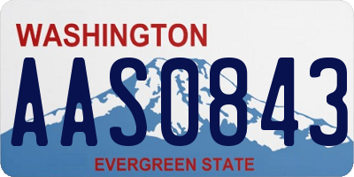 WA license plate AAS0843