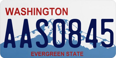 WA license plate AAS0845