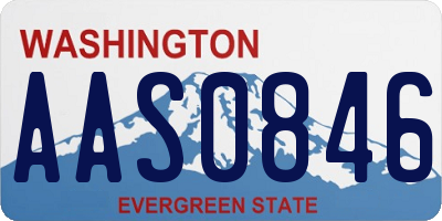 WA license plate AAS0846