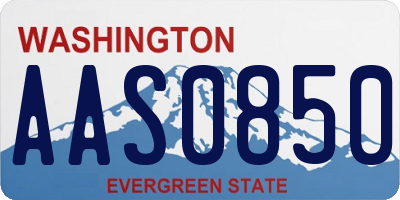 WA license plate AAS0850