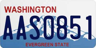 WA license plate AAS0851