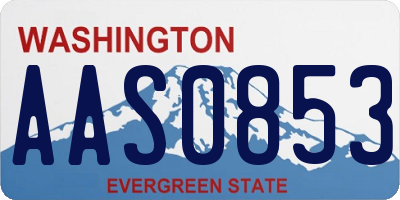 WA license plate AAS0853