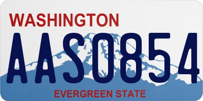 WA license plate AAS0854