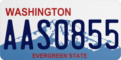 WA license plate AAS0855