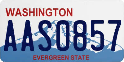 WA license plate AAS0857