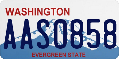 WA license plate AAS0858