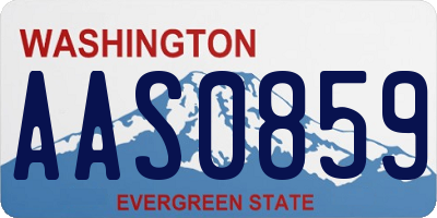 WA license plate AAS0859