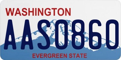 WA license plate AAS0860