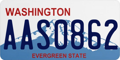 WA license plate AAS0862