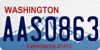 WA license plate AAS0863