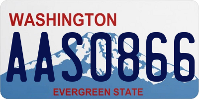 WA license plate AAS0866