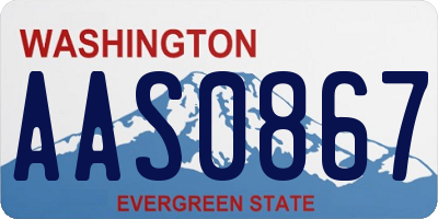 WA license plate AAS0867