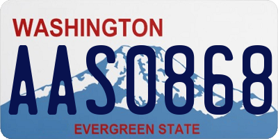 WA license plate AAS0868