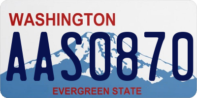 WA license plate AAS0870