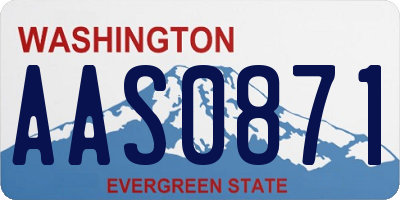 WA license plate AAS0871