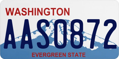 WA license plate AAS0872