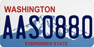 WA license plate AAS0880